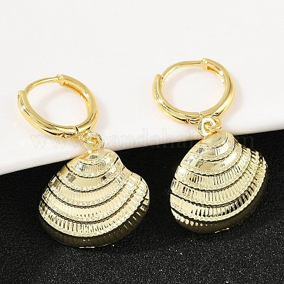 Латунные серьги обруча EJEW-Q036-03B-G-1