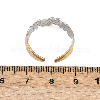 Двухцветные манжетные кольца из нержавеющей стали 304 RJEW-S635-01GP-13-1