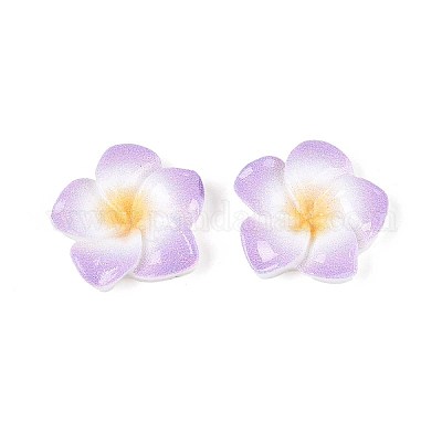 Кабошоны из непрозрачной смолы в виде цветка плюмерии CRES-T025-30E-02-1