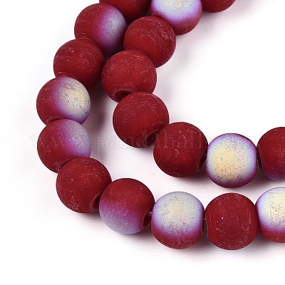 Нити из матовых непрозрачных стеклянных бусин GLAA-T032-P8mm-MBB23-1