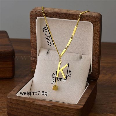 Подвеска с инициалом из нержавеющей стали 304 с ожерельем из игральных костей и кисточками FS-WGD823D-11-1