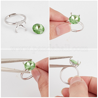 1 шт. регулируемое кольцо из стерлингового серебра с родиевым покрытием STER-BBC0006-95P-1