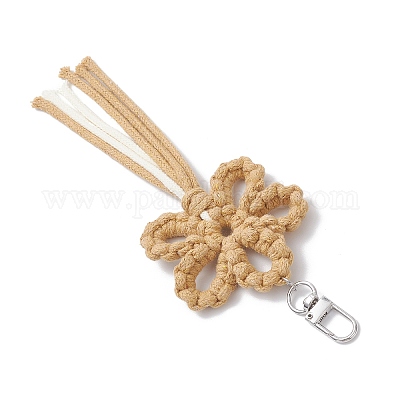 Подвески из хлопковых ниток с цветами HJEW-TA00399-01-1