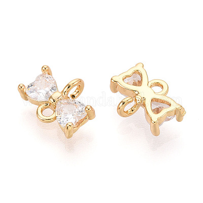 Латунные подвески из прозрачного кубического циркония KK-T078-03G-02-1