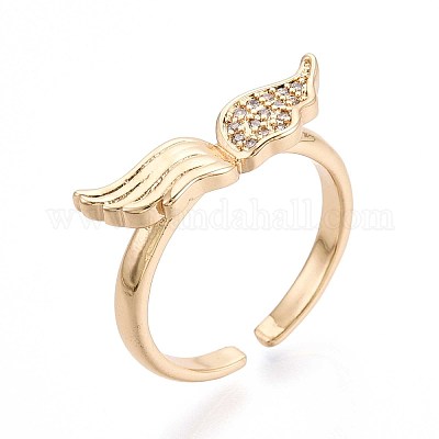 Манжеты из латуни с микро паве кубический цирконий для женщин KK-T071-59G-1