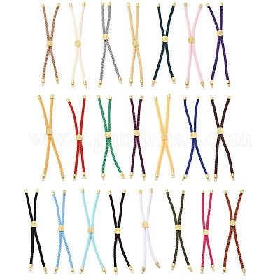 Серебряные браслеты из витого нейлонового шнура DIY-B066-03G-1