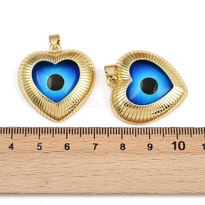 Подвески из латунного стекла с темой глаз KK-L244-03G-02-1