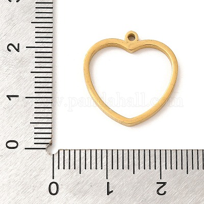 Ионное покрытие (ip) 304 нержавеющая сталь подвеска в форме сердца со стразами STAS-U025-13G-1