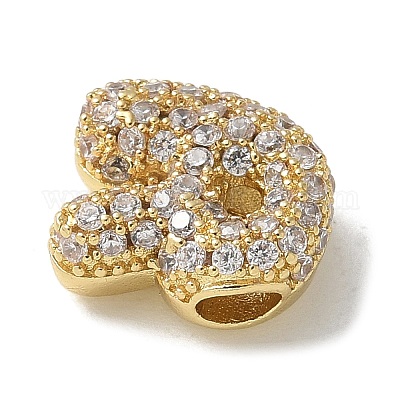 Латунные микро проложить кубического циркония бусы KK-P290-61G-R-1