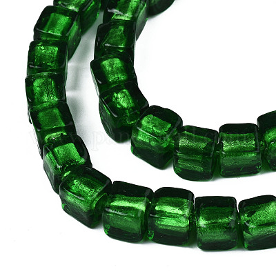 Бусины ручной работы бусины серебряной фольгой FOIL-N004-01B-02-1