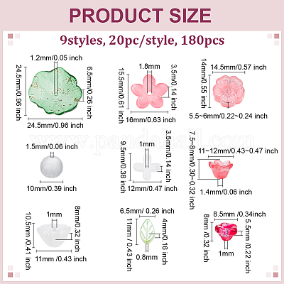 180 шт. 9 вида прозрачных стеклянных бусин-спрей GLAA-ME0001-04-1