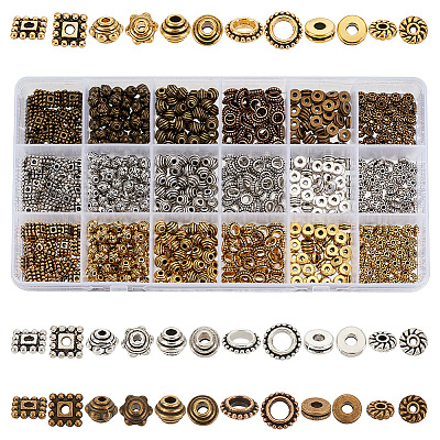 900 шт. 18 стиля бусины из сплава в тибетском стиле TIBEB-PH0005-13-1