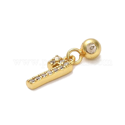 925 подвеска-шарм из стерлингового серебра с микропаве из прозрачных кубических цирконий в европейском стиле STER-A045-01G-7-1