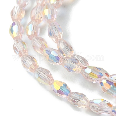 Прозрачные стеклянные бусины гальваническим пряди GLAA-K064-04A-AB02-1