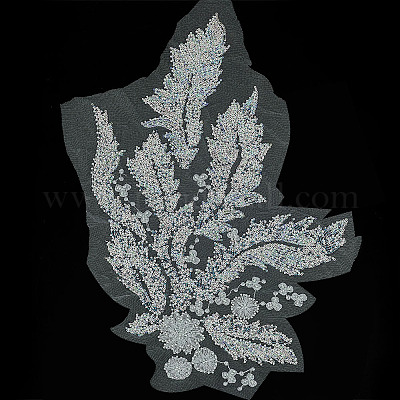 1 шт. полиэстер с вышитыми стеклянными украшениями DIY-PH0031-82A-1