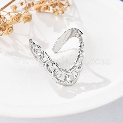 Открытые манжетные кольца из нержавеющей стали 304 RJEW-Q011-02P-1