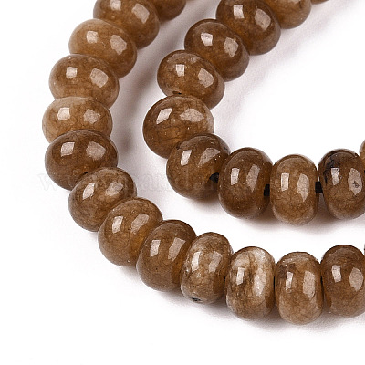 Окрашенные природные белый нефрит бисер пряди G-T139-59A-04-1