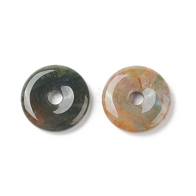 Пончик / пи диск из натурального камня подвески G-L234-30mm-12-1