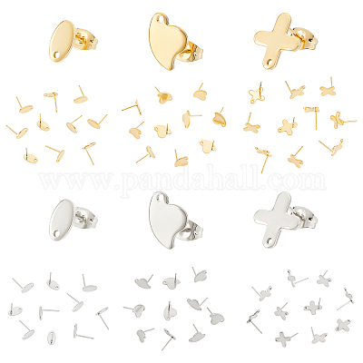 60 шт. 6 шт. фурнитура для сережек-гвоздиков из нержавеющей стали 304 STAS-DC0010-19-1