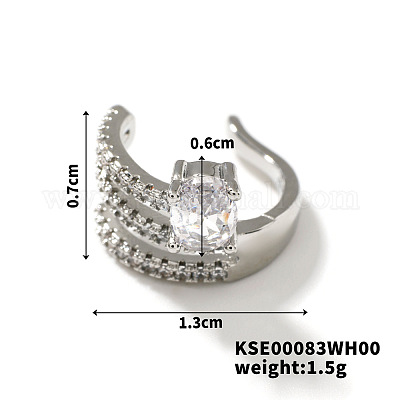 Элегантные серьги-клипсы из меди и циркония AK0315-1