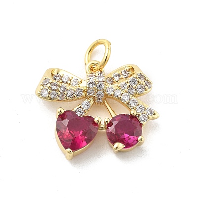 Латунные микропаве прозрачные подвески с фианитом KK-L228-38G-1