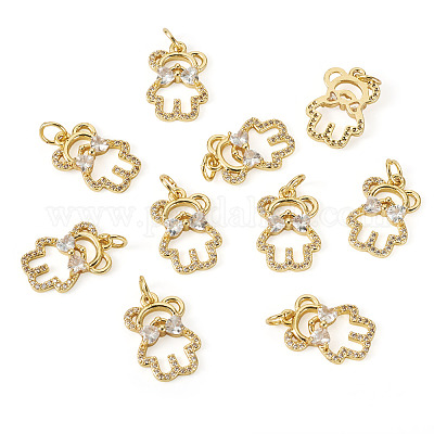10 шт. латунные подвески с кубическим цирконием KK-TA0002-13-1