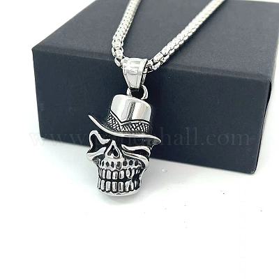 Ожерелья с подвеской из нержавеющей стали в виде черепа YJ0798-1