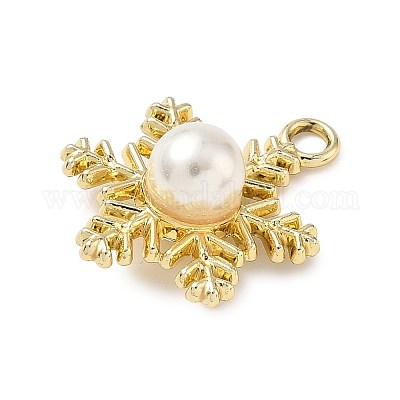 Рождественский сплав с подвесками из пластикового искусственного жемчуга FIND-Z101-02G-1