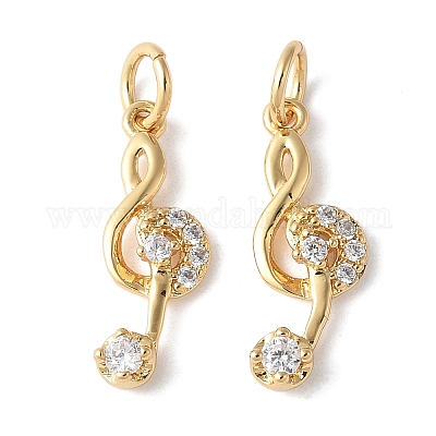 Латунные микропаве прозрачные подвески с фианитом KK-H449-85D-G-RS-1