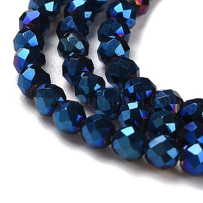 Стеклянные бусины с гальваническим покрытием  GLAA-H021-01A-FP03-1