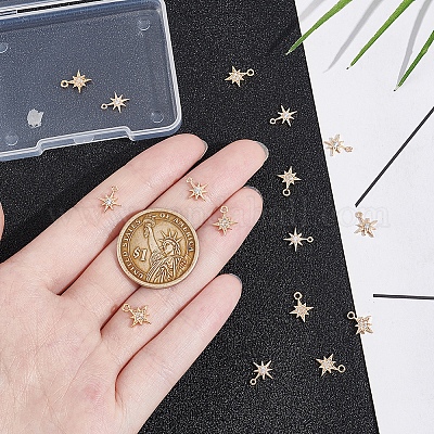 16 шт. 2 стиля латунных подвесок с микропаве из кубического циркония KK-UN0002-12-1