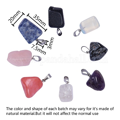 Подвески из натуральных и синтетических драгоценных камней в стиле 24 шт. G-SZ0001-26-1