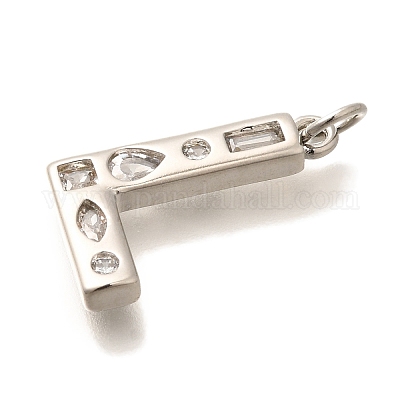 Латунные микропаве прозрачные подвески с фианитом KK-G521-01P-L-1