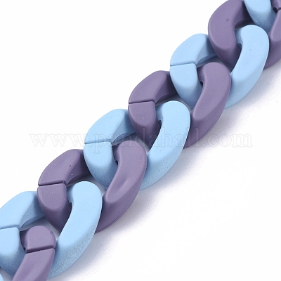 Непрозрачные акриловые цепи для бордюров ручной работы AJEW-JB00615-03-1