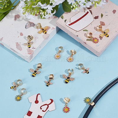 14 шт. 7 стиля эмалированный сплав стетоскоп подвесные украшения HJEW-OC00168-1