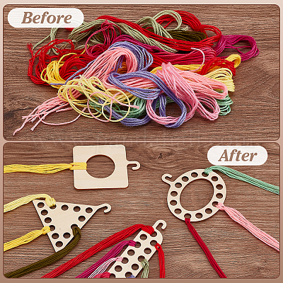 8 шт. 4-х видов деревянных досок для намотки ниток&nbsp;DIY-WH0888-169-1