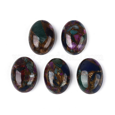 Окрашенные синтетические драгоценные камни кабошоны&nbsp;G-T144-79C-1