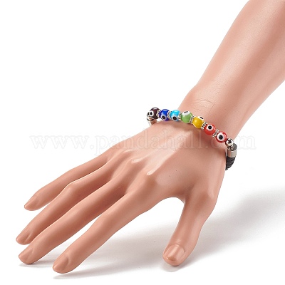 Ручной работы сглаз бусины лэмпворк браслеты из бисера BJEW-JB06373-1