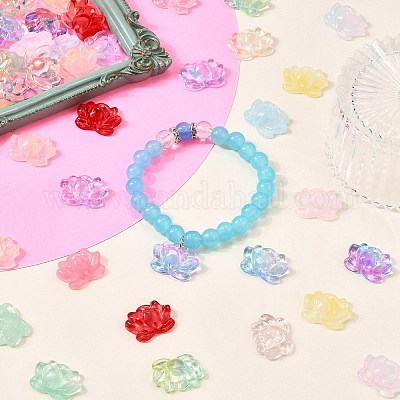 100 шт. набор стеклянных бусин для выпечки и лампворк GLAA-CJ0002-68-1