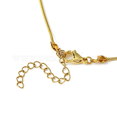 Колье с подвесками из латуни с кубическим цирконием NJEW-JN04919-1