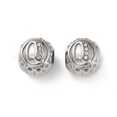 Европейские бусины из нержавеющей стали 304 со стразами STAS-A092-10Q-P-1