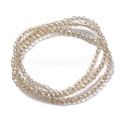 Стеклянные бусины с гальваническим покрытием  EGLA-H107-01A-PL03-1