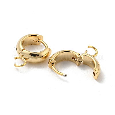 201 фурнитура для сережек-колец Huggie Hoop из нержавеющей стали STAS-P283-01U-G-1