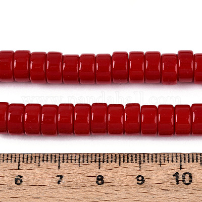 Непрозрачные сплошные цветные стеклянные бусины GLAA-N026-4x8mm-06-1