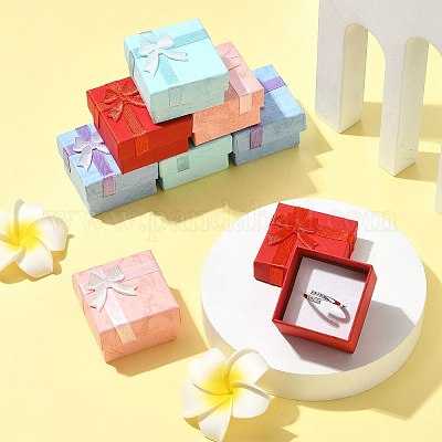 8 шт. 4 цвета упаковка для подарков на день святого валентина картонные коробки для колец CBOX-FS0001-07-1