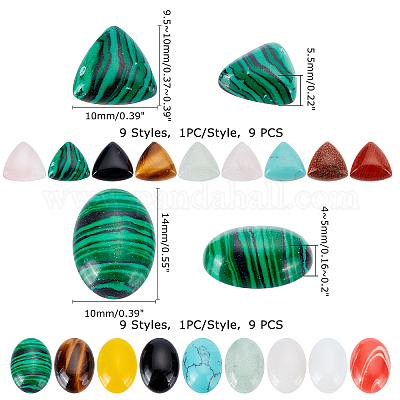 18 шт. 18 стиля кабошонов из смешанных натуральных и синтетических драгоценных камней G-FH0001-45-1