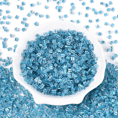 Прозрачные внутри цветные стеклянные бусины SEED-T007-13L-1