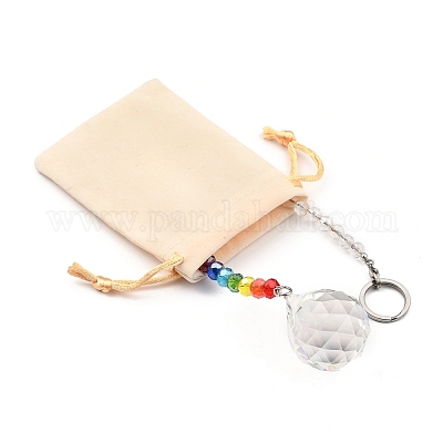 Чакра круглый шар хрустальный ловец солнца подвески с маятником PALLOY-JF00461-02-1