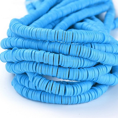 Плоские круглые бусины из глины ручной работы полимерные CLAY-R067-6.0mm-33-1