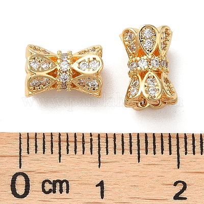 Латунные микро проложить кубического циркония бусы KK-P239-32G-1